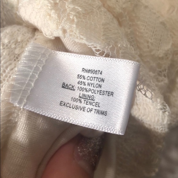 NWT Boston Proper Cream “Crochet Front Sweatshirt” - Picture 6 of 6